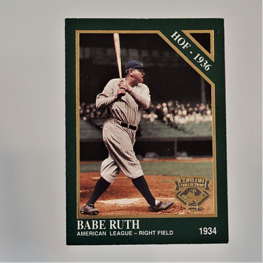 #47 BABE RUTH  HOF 1936 Yankees Conlon Collection 1995 Megacards Sporting News